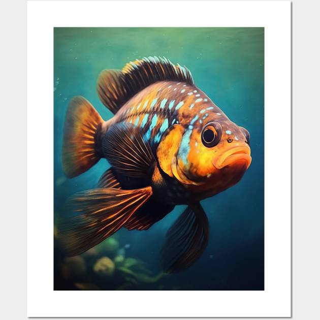 Oil paint, Hyperrealism, Amazing Zoo Cichlid Wall Art by ABART BY ALEXST 